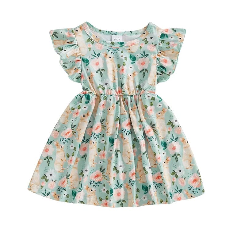 Flutter Sleeve Easter Toddler Dress