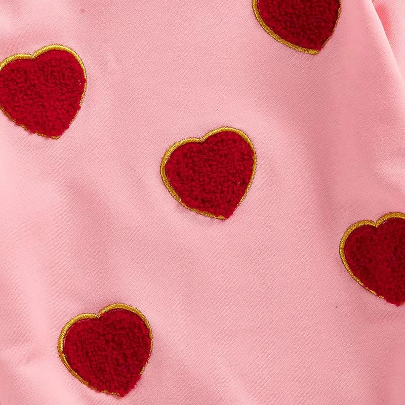 Long Sleeve Embroidery Hearts Baby Bodysuit