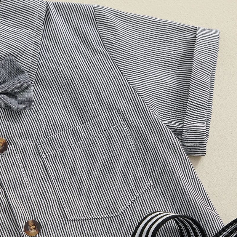 Short Sleeve Gentleman Striped Toddler Set