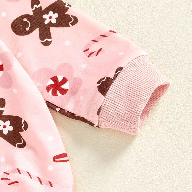 Long Sleeve Pink Christmas Baby Set