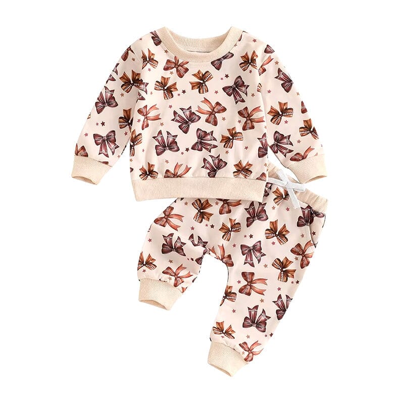 Long Sleeve Bows Stars Baby Set