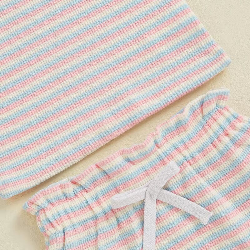 Fly Sleeve Striped Baby Set