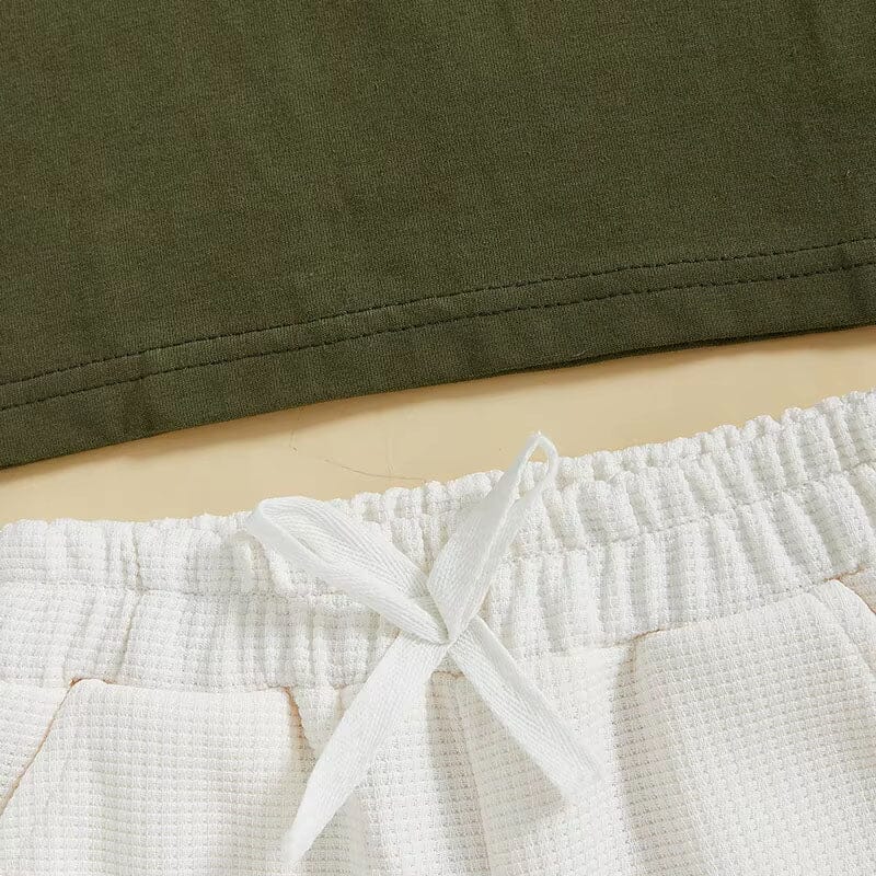 Short Sleeve Solid Shorts Toddler Set