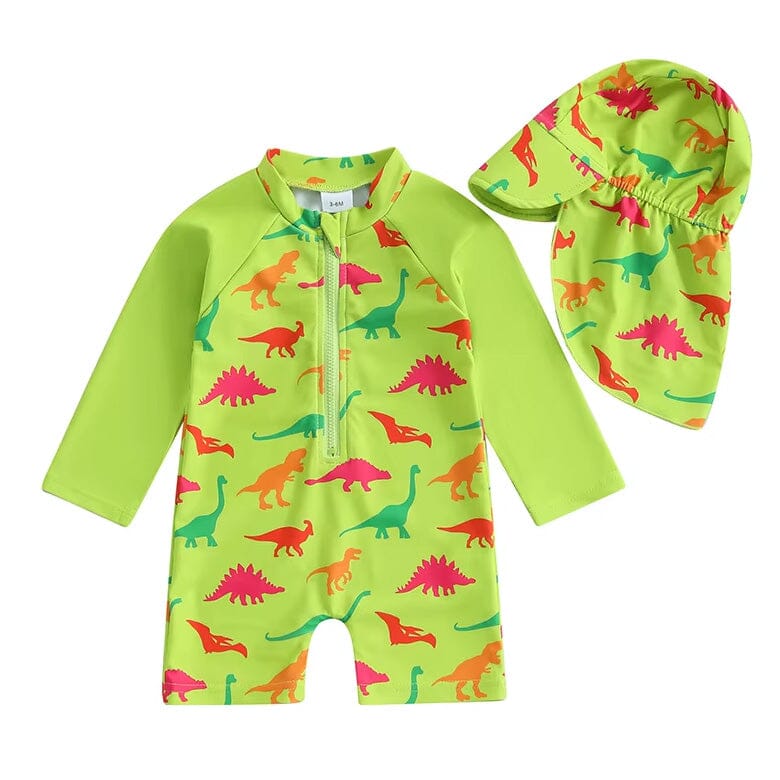 Long Sleeve Zipper Baby Swimsuit