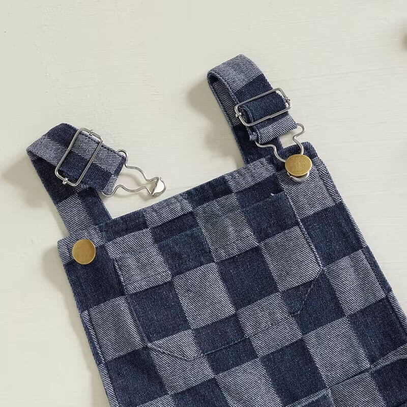 Sleeveless Checkered Toddler Romper
