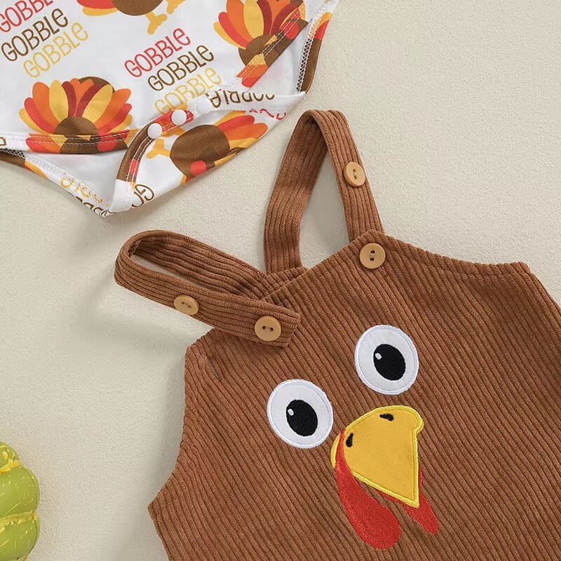 Thanksgiving Suspender Skirt Baby Set