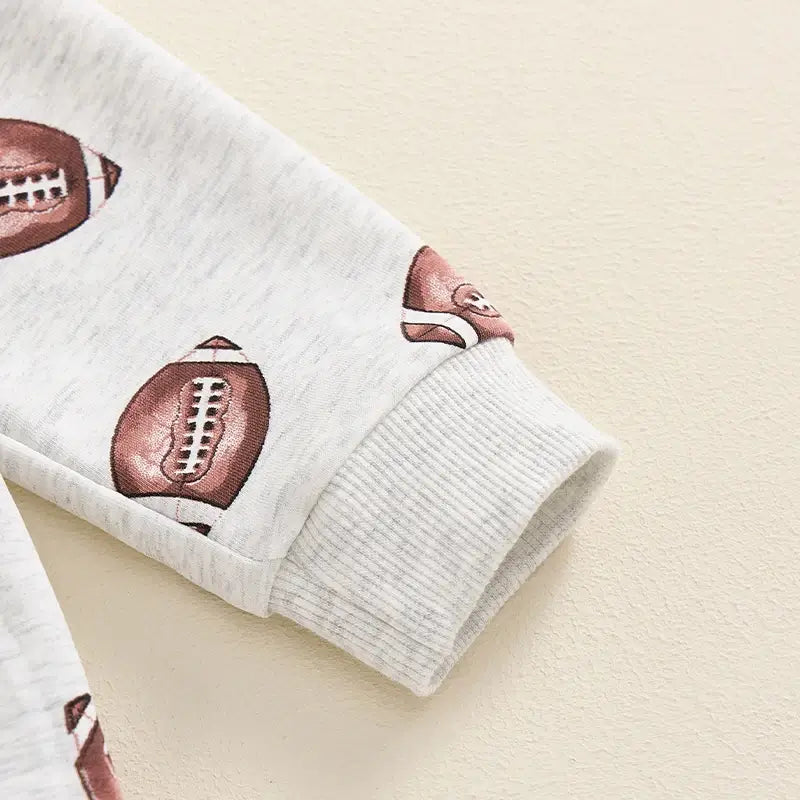 Long Sleeve Grey Football Toddler Set
