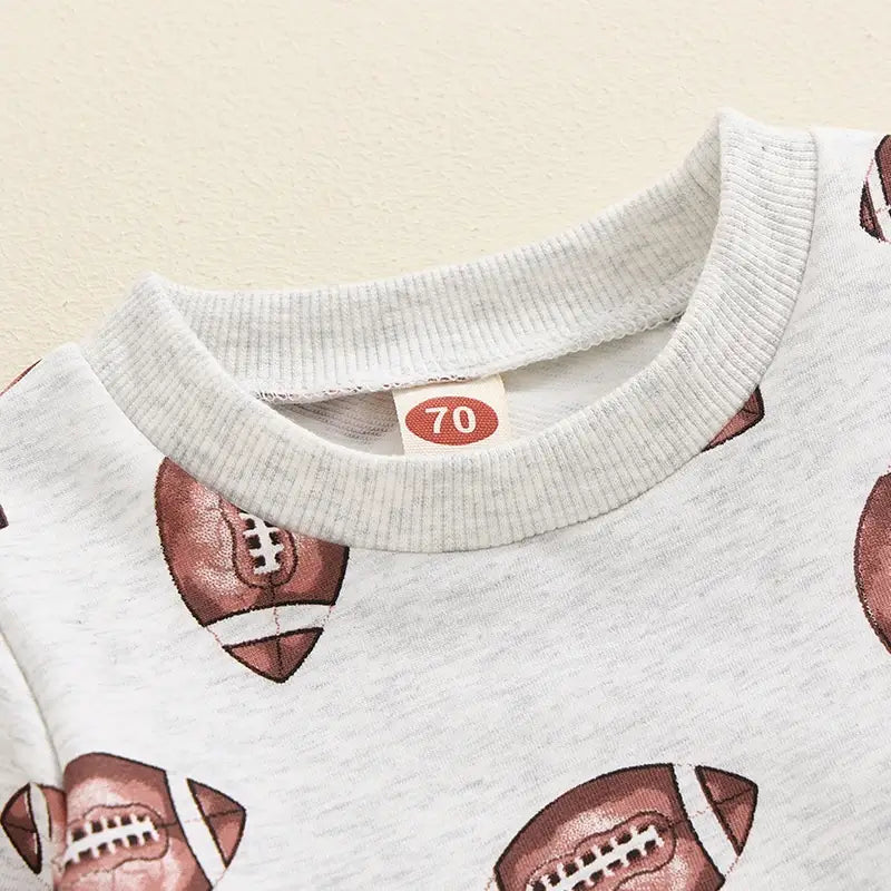 Long Sleeve Grey Football Toddler Set