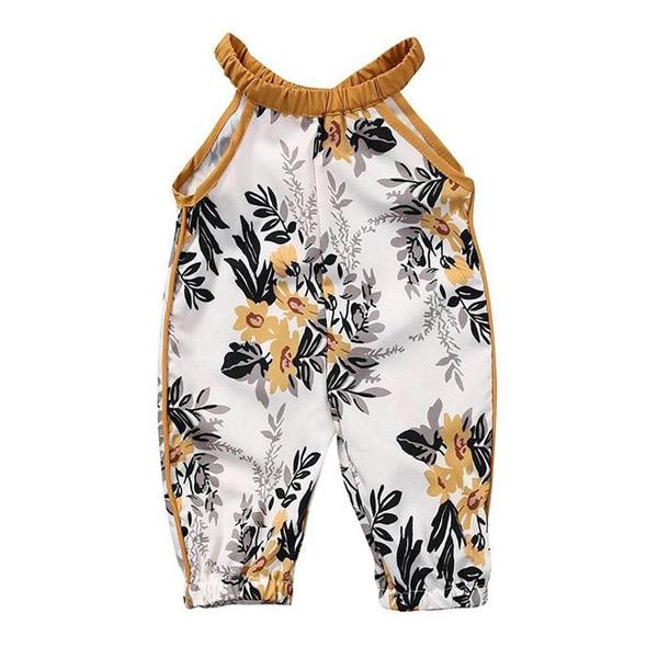 Mustard Floral Pant Baby Romper