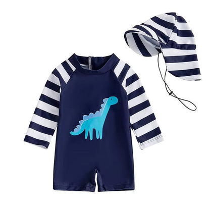 Long Sleeve Dinosaur Toddler Swimsuit