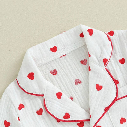 Valentine‘s Day Muslin Toddler Pajamas Set