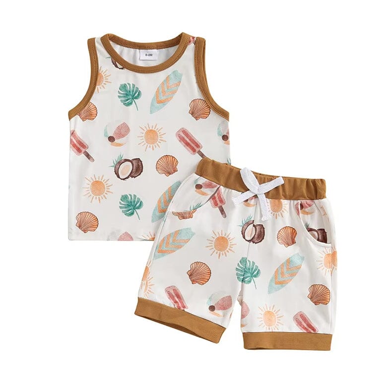 Summer Vibes Sleeveless Baby Set