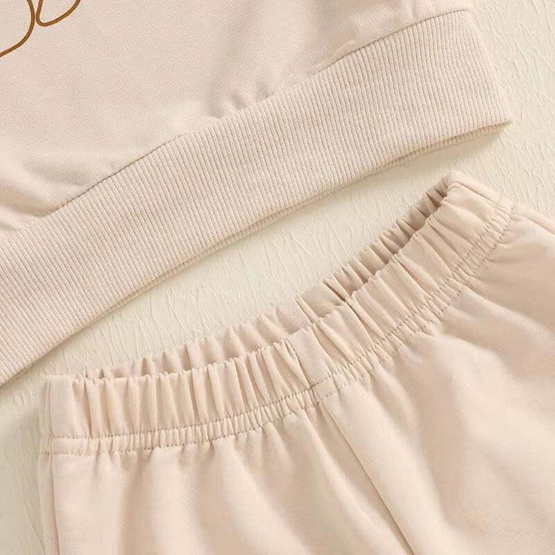 Mama's Coffee Date Solid Pants Baby Set