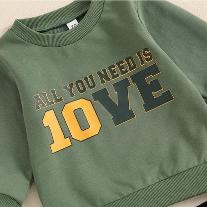 Long Sleeve Packers Love Baby Set