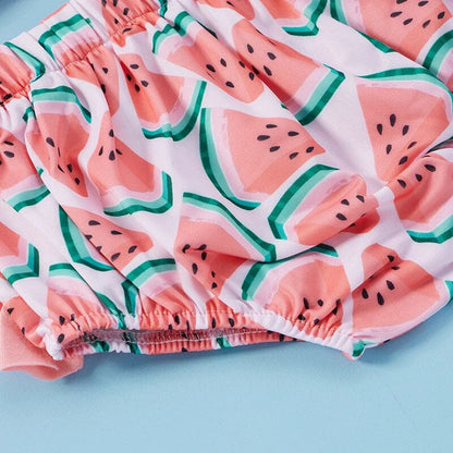 Watermelon Ruffled Baby Swimsuit