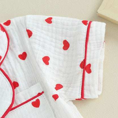 Valentine‘s Day Muslin Toddler Pajamas Set