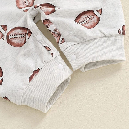 Long Sleeve Football Baby Jumpsuit