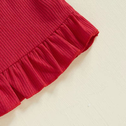 Long Sleeve Hearts Corduroy Baby Set