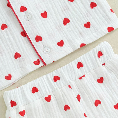 Valentine‘s Day Muslin Toddler Pajamas Set