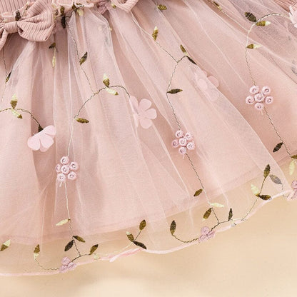 Pink Floral Tulle Baby Dress