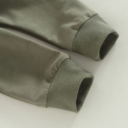 Olive Plaid Hoodie Baby Set