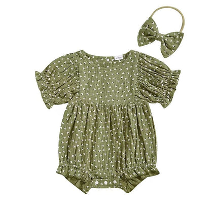 Short Sleeve Floral Baby Romper