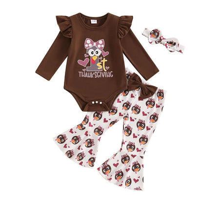First Thanksgiving Flared Pants Baby Set