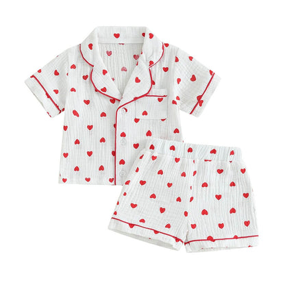 Valentine‘s Day Muslin Toddler Pajamas Set