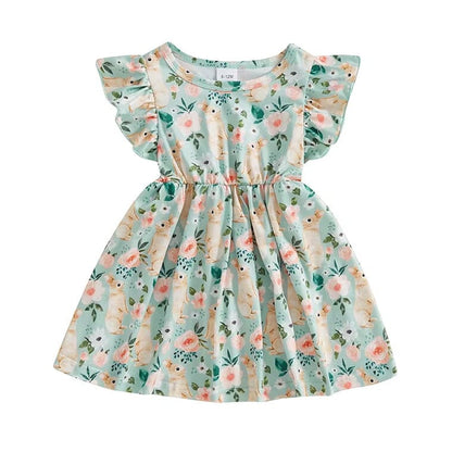 Flutter Sleeve Easter Toddler Dress