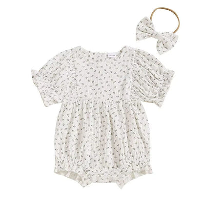 Short Sleeve Floral Baby Romper