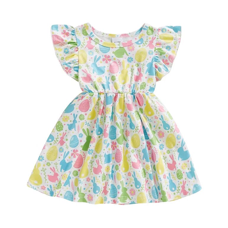 Flutter Sleeve Easter Toddler Dress