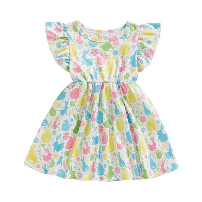 Flutter Sleeve Easter Toddler Dress