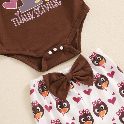 First Thanksgiving Flared Pants Baby Set