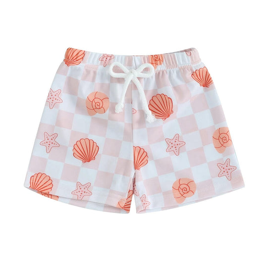 Ocean Vibes Checkered Toddler Swim Shorts