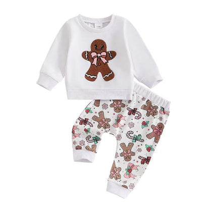 Christmas Gingerbread Bow Baby Set