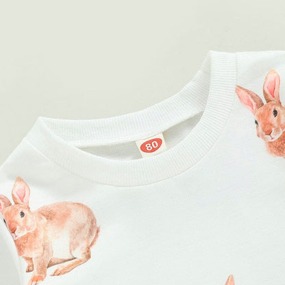 Bunny Brown Flared Pants Toddler Set