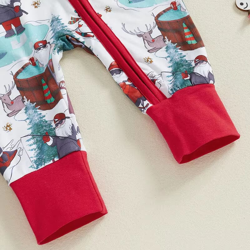 Long Sleeve Christmas Zipper Baby Jumpsuit