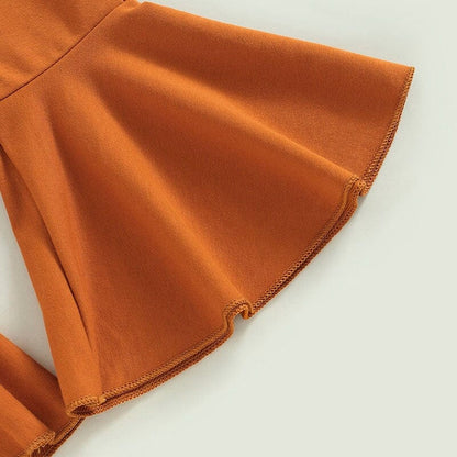 Bunny Brown Flared Pants Toddler Set