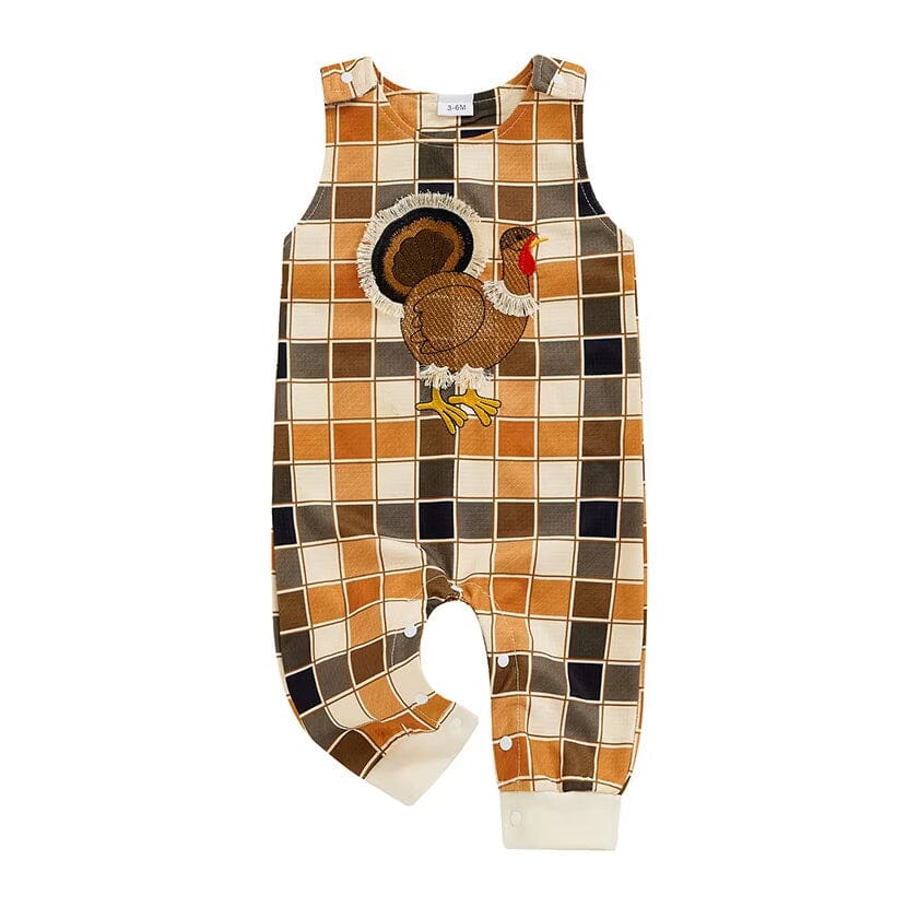 Sleeveless Checkered Thanksgiving Jumpsuit