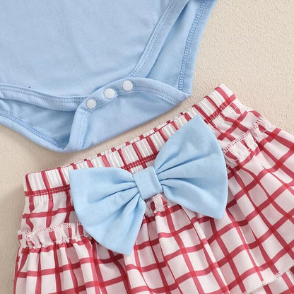 Short Sleeve Baseball Tiered Skirt Baby Set