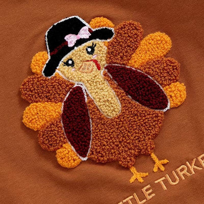 Little Turkey Tulle Sweatshirt Toddler Skirt Set