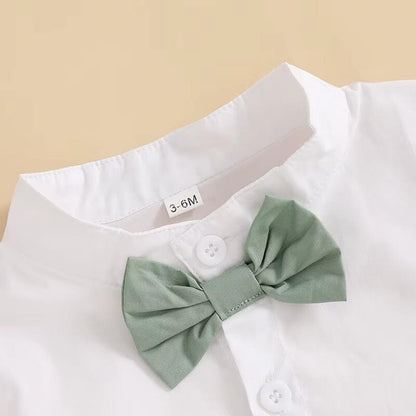 Short Sleeve Gentleman Suspender Baby Set