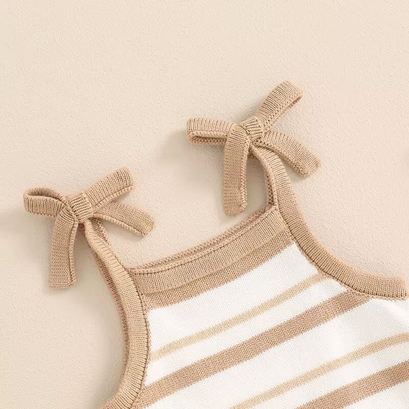 Sleeveless Strap Stripes Baby Romper