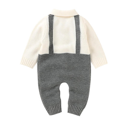 Gentleman Knitted Baby Jumpsuit