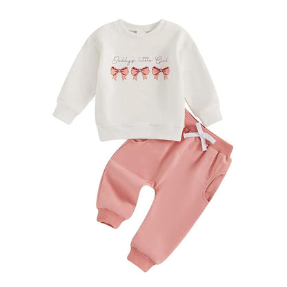 Daddy's Little Girl Solid Pants Baby Set