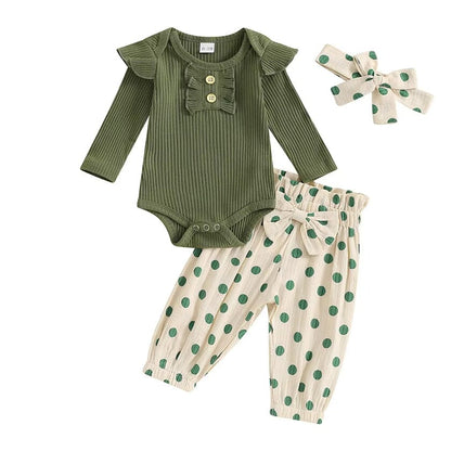 Long Sleeve Polka Dot Baby Set