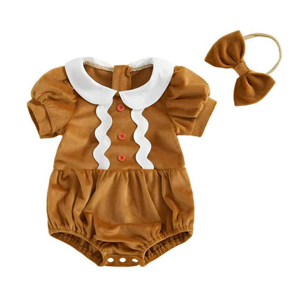 Gingerbread Christmas Baby Costume Romper