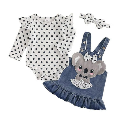 Long Sleeve Polka Dot Koala Baby Set