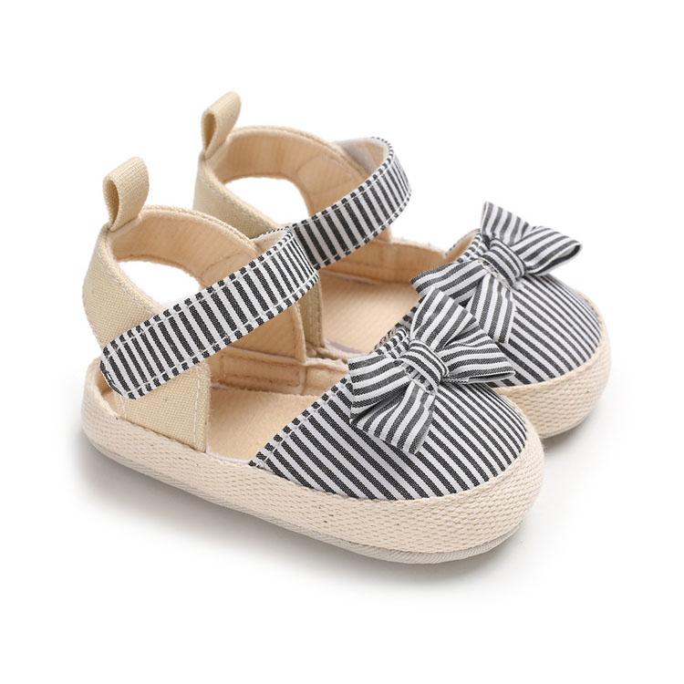 Striped Bowknot Baby Sandals