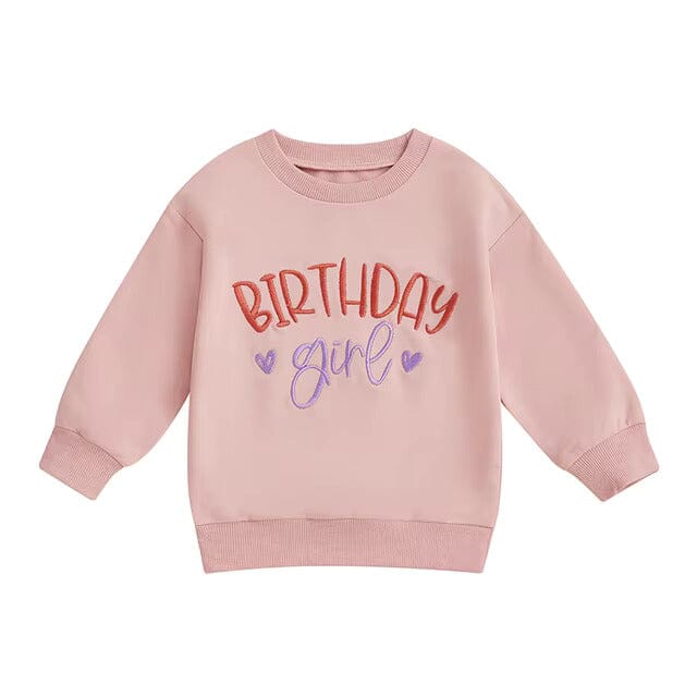 Embroidered Birthday Girl Toddler Sweatshirt